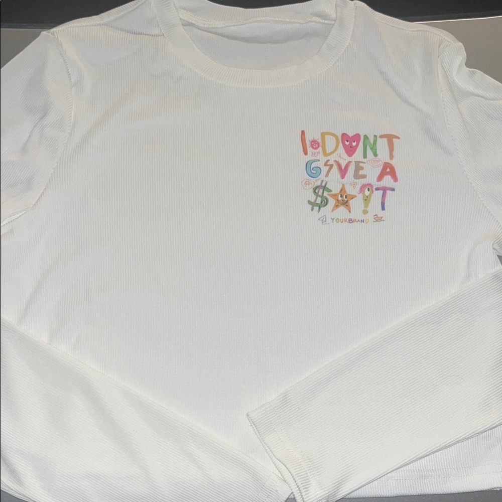 Women’s White Graphic Long Sleeve Shirt